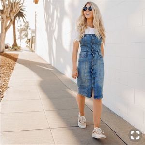 Free people button front denim jumper